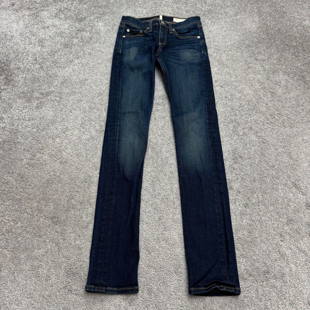Rag & Bone High Rise Skinny Denim Jeans Womens 25 Blue Dark Wash Chaucer Casual